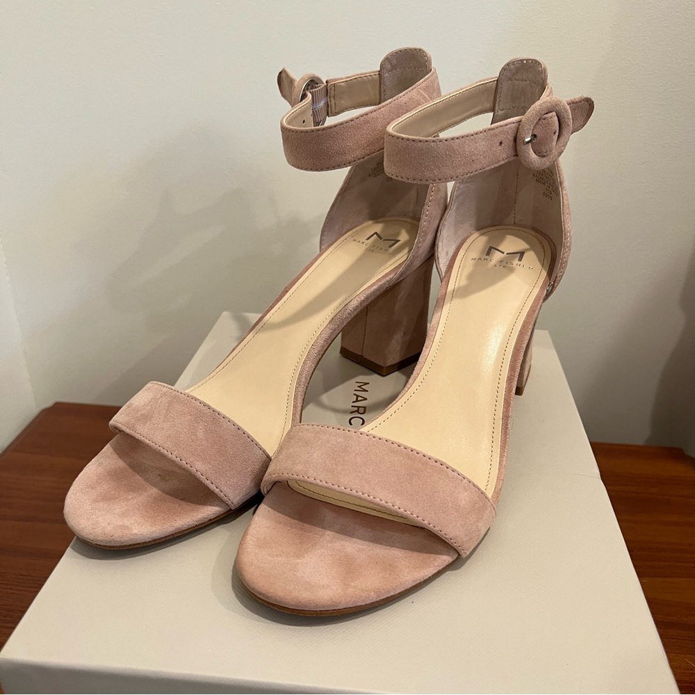 Marc Fisher Pink Suede Sandals Sz 10